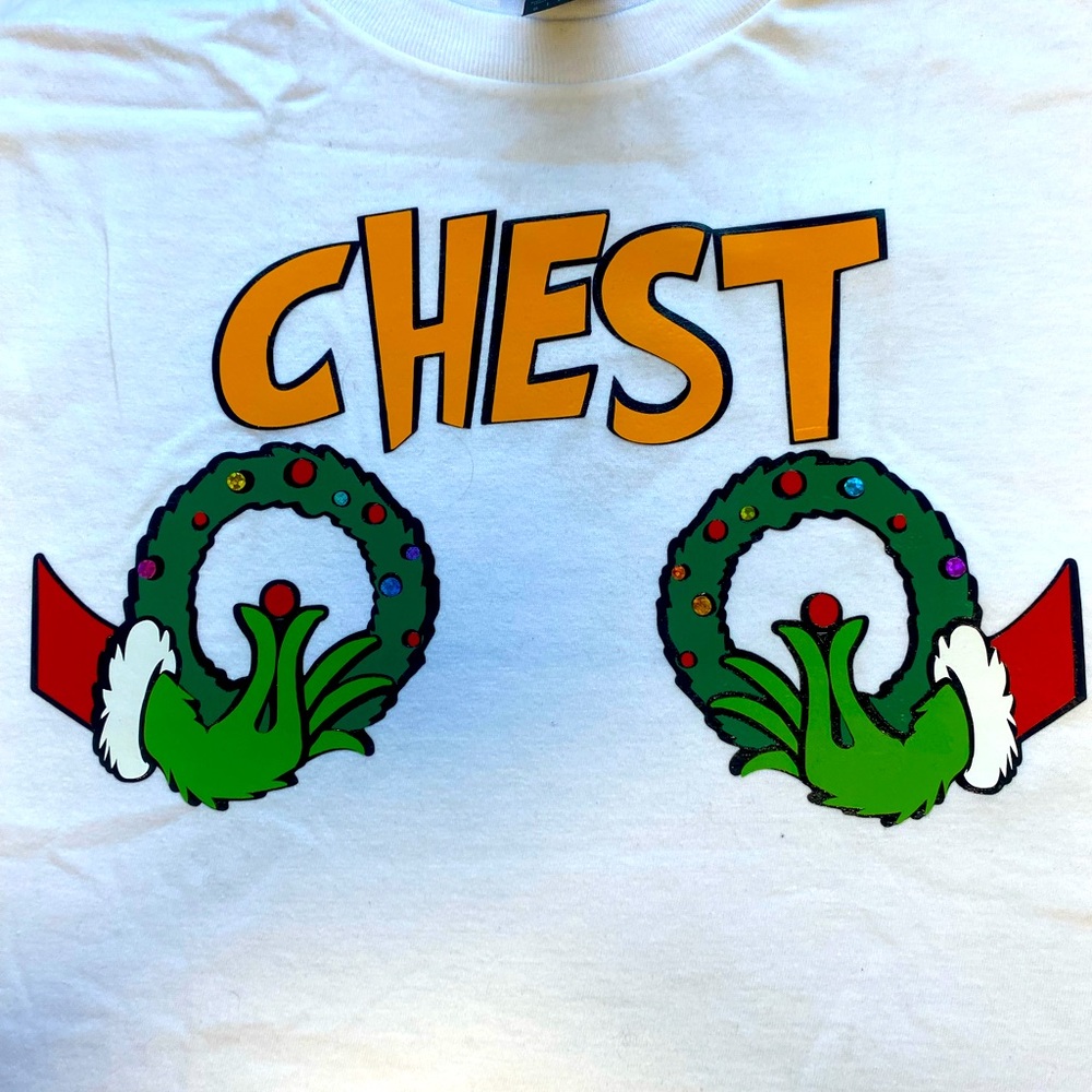 Matching Grinch Graphic Tees Man Large Woman Small